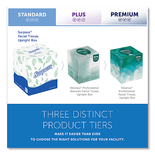 Surpass Facial Tissue for Business, Pop-Up Box, 2-Ply, White, 90 Sheets/Box, 36 Boxes/Carton (21320)