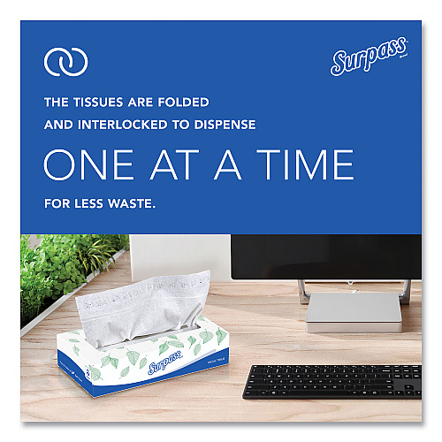 Surpass Facial Tissue for Business, 2-Ply, White,125 Sheets/Box, 60 Boxes/Carton (21390)