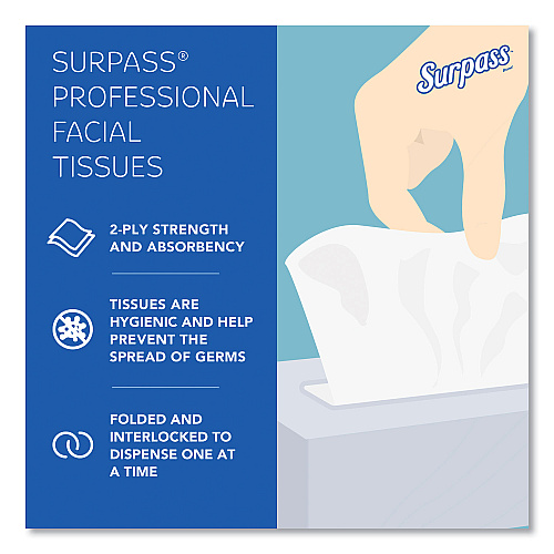 Surpass Facial Tissue for Business, 2-Ply, White,125 Sheets/Box, 60 Boxes/Carton (21390)