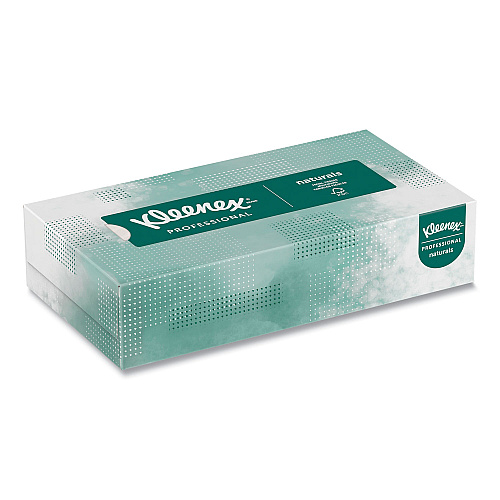 Kleenex Naturals Facial Tissue for Business, Flat Box, 2-Ply, White, 125 Sheets/Box, 48 Boxes/Carton (21601)