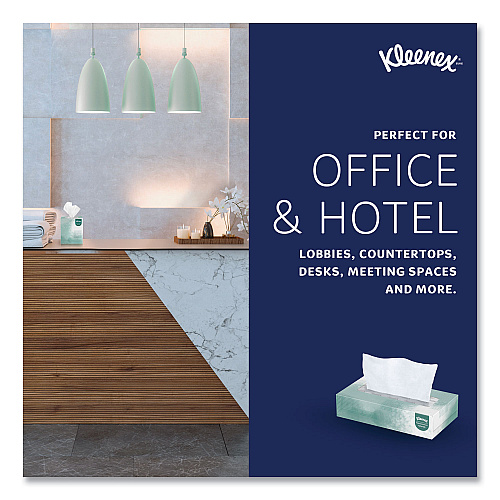 Kleenex Naturals Facial Tissue for Business, Flat Box, 2-Ply, White, 125 Sheets/Box, 48 Boxes/Carton (21601)