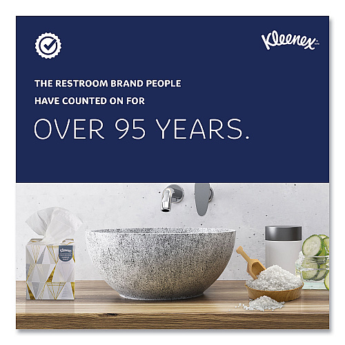 Kleenex White Facial Tissue for Business, 2-Ply, White, Pop-Up Box, 125 Sheets/Box, 48 Boxes/Carton (21606CT)