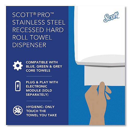Kimberly-Clark Mod Stainless Steel Recessed Dispenser Housing, 11.13 x 4 x 15.37 (31501)