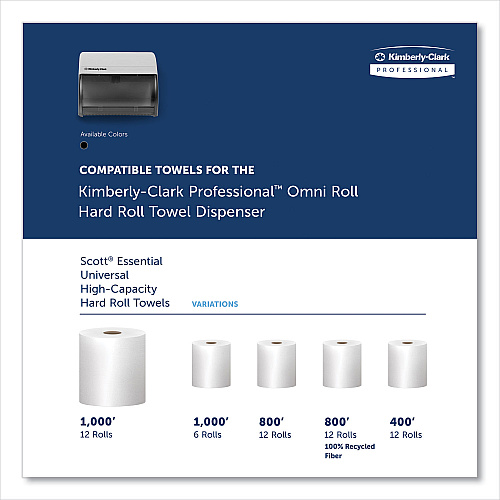 Kimberly-Clark Omni Roll Towel Dispenser, 10.5 x 10 x 10, Smoke/Gray (09746)