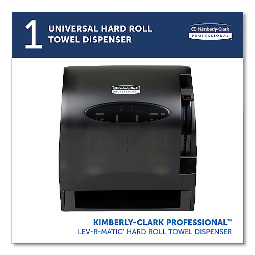 Kimberly-Clark Lev-R-Matic Roll Towel Dispenser, 13.3 x 9.8 x 13.5, Smoke (09765)