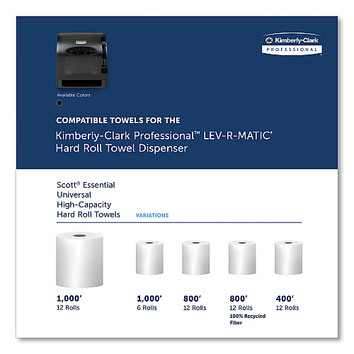 Kimberly-Clark Lev-R-Matic Roll Towel Dispenser, 13.3 x 9.8 x 13.5, Smoke (09765)