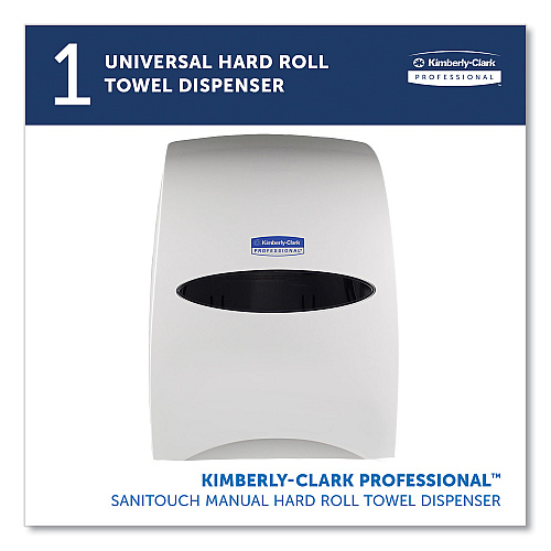 Kimberly-Clark Sanitouch Hard Roll Towel Dispenser, 12.63 x 10.2 x 16.13, White (09991)