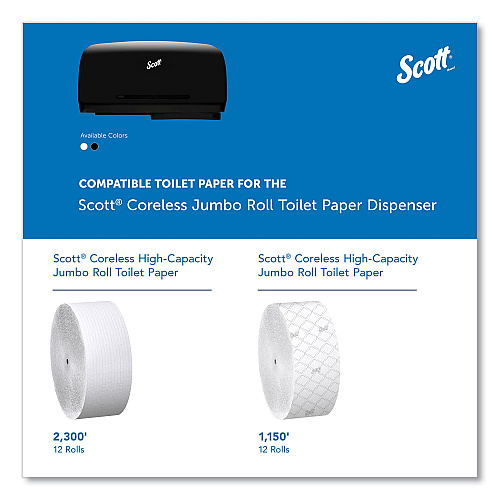 Scott Essential Coreless Twin Jumbo Roll Tissue Dispenser, 20 x 6 x 11, Black (09608)