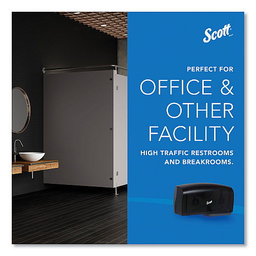 Scott Essential Coreless Twin Jumbo Roll Tissue Dispenser, 20 x 6 x 11, Black (09608)