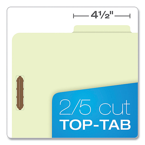 Pendaflex Six-Section Pressboard Classification Folders, 2" Expansion, 2 Dividers, 6 Fasteners, Letter Size, Green Exterior, 10/Box (17173)