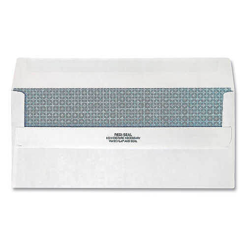 Quality Park Redi-Seal Security-Tint Envelope, Address Window, #10, Commercial Flap, Redi-Seal Closure, 4.13 x 9.5, White, 500/Box (21418)