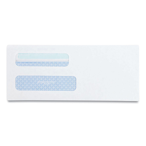 Quality Park Double Window Redi-Seal Security-Tinted Envelope, #8 5/8, Commercial Flap, Redi-Seal Closure, 3.63 x 8.63, White, 500/Box (24539)
