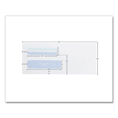 Quality Park Double Window Redi-Seal Security-Tinted Envelope, #8 5/8, Commercial Flap, Redi-Seal Closure, 3.63 x 8.63, White, 500/Box (24539)