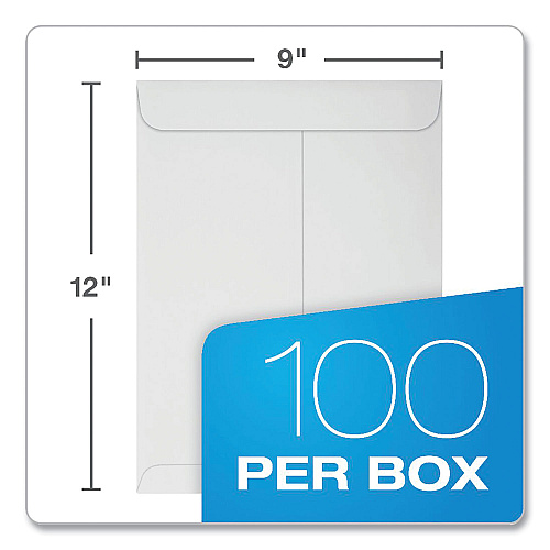 Quality Park Redi-Strip Catalog Envelope, #10 1/2, Cheese Blade Flap, Redi-Strip Adhesive Closure, 9 x 12, White, 100/Box (44582)