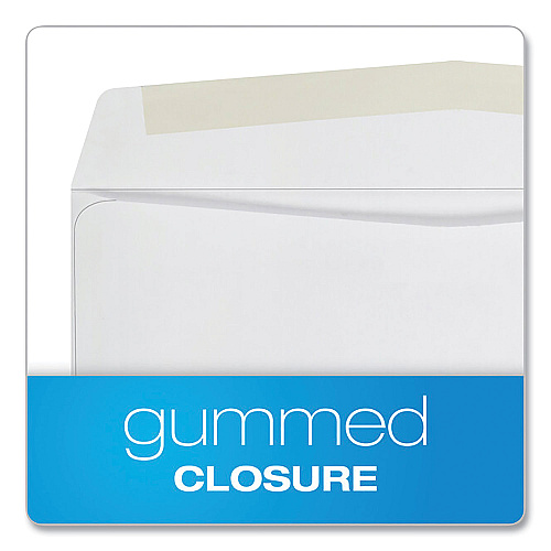 Quality Park Business Envelope, #10, Commercial Flap, Side Seam, Gummed Closure, 24 lb Bond Weight Paper, 4.13 x 9.5, White, 500/Box (90020)