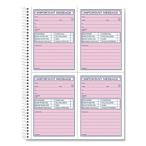 TOPS Telephone Message Book with Fax/Mobile Section, Two-Part Carbonless, 3.88 x 5.5, 4 Forms/Sheet, 400 Forms Total (4009)