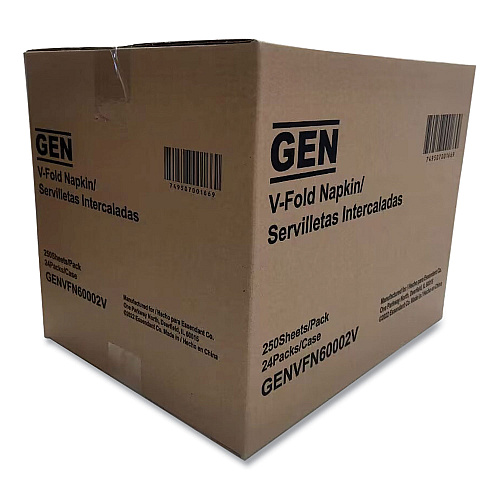GEN&reg; V-Fold Dispenser Napkins, 2-Ply, 250 Napkins, 24 Packs (GENVFN60002V)