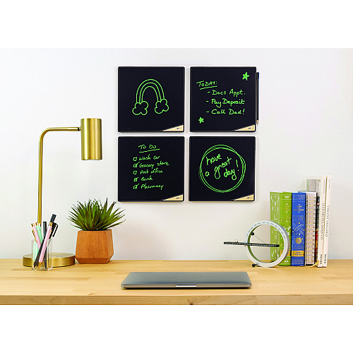 Boogie Board VersaTiles Memo Board, with Stylus, 8.25 x 8.25, Black LCD Surface, Black Plastic Frame (VT1060001)