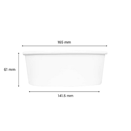 Karat Food Bucket, 32 oz, 6.5" Dia x 2.4"h, White, Paper, 360/Carton (FPPSB32)