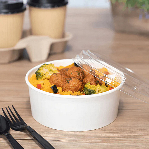 Karat Food Bucket, 32 oz, 6.5" Dia x 2.4"h, White, Paper, 360/Carton (FPPSB32)
