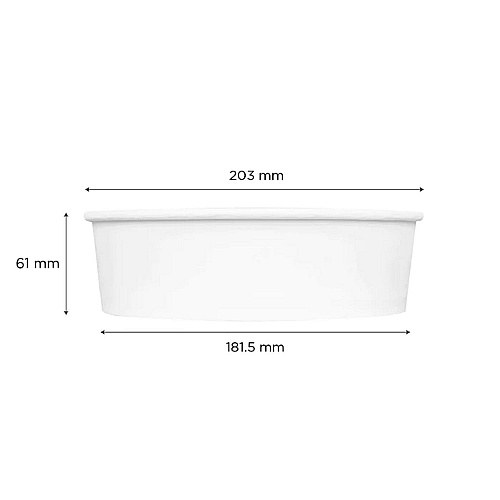 Karat Food Bucket, 48 oz, 7.99" Dia x 2.4"h, White, Paper, 270/Carton (FPPSB48)