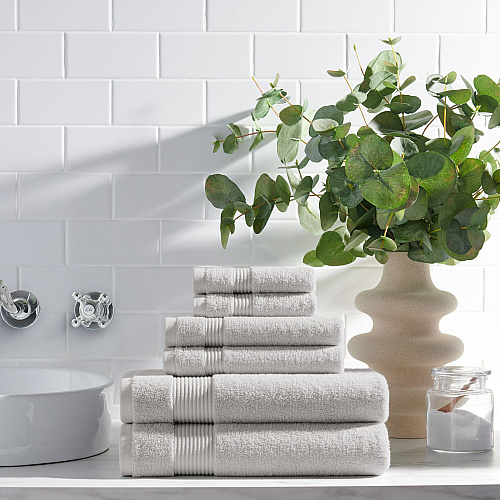 Host & Home 6pc Bath Towel Set Light Grey - 6 Piece Set (BSET-HH-6PK-LGY)