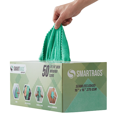 Smartrags Xl Microfiber 45 Gram 16x16 Green, Pack Of 50 (PNP-M930-G)