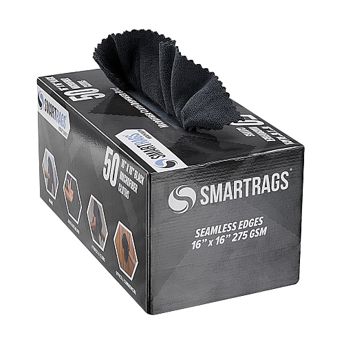 Smartrags Xl Microfiber 45 Gram 16x16 Black, Case Of 400 (M930BK)