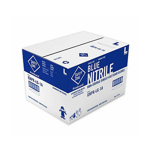 Safety Zone Nitrile Powder Free 3 Mil Exam Gloves Blue Lrg, Case Of 1000 (GNPR-LG-1A)