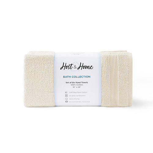 Host & Home Hand Towel 16x28 Ivory - Pack Of 6 (HH-HT-1628-IV)