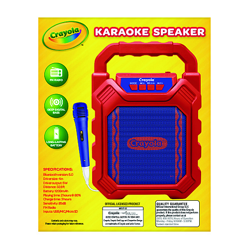 Crayola Karaoke Speaker, Bluetooth, Red/Blue (CBX210RM)