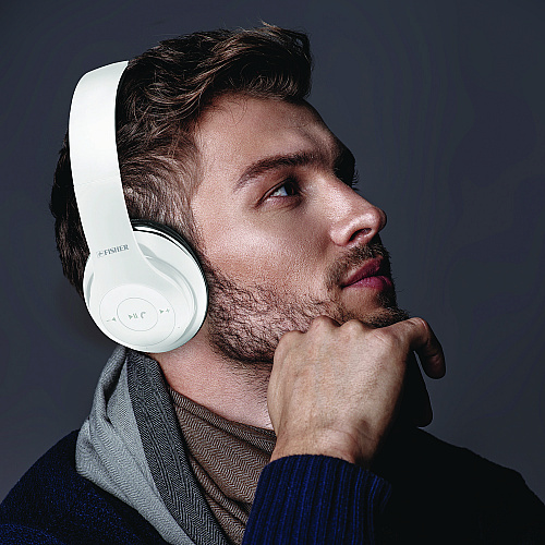 Fisher Peak Wireless Headphones, White (FBHP382W)