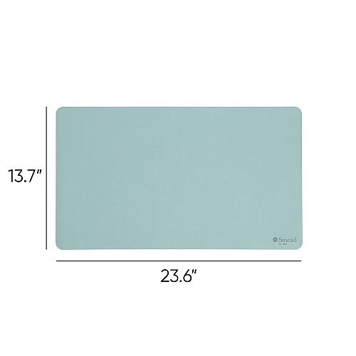 Smead Vegan Leather Desk Pads, 23.6" x 13.7", Light Blue (64840)