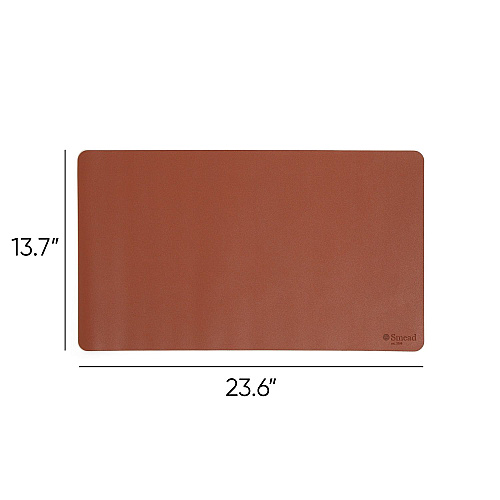Smead Vegan Leather Desk Pads, 23.6" x 13.7", Brown (64837)