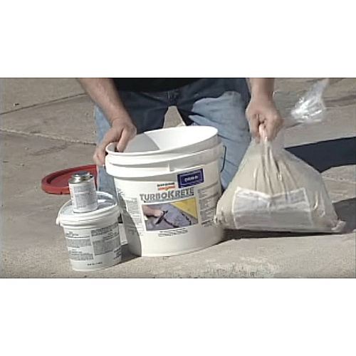 Rust-Oleum Concrete Saver TurboKrete Concrete Patching Compound Kit, Large, 3.49 gal Kit-Storage Bucket, Light Gray (5494323)