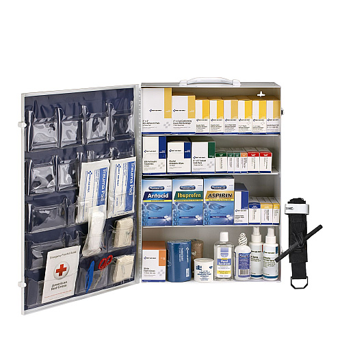 First Aid Only 150 Person ANSI B 4 Shelf Cabinet, 1,462 Pieces, Metal Case (91341)