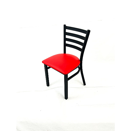JMC Furniture White Horse Series Side Chairs, Supports Up to 300 lb, 18" Seat Height, Red Seat, Black Back, Black Base (WHCBVSRED)