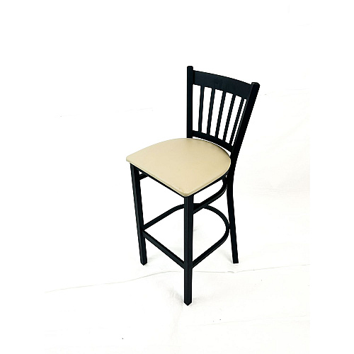 JMC Furniture Cobra Series Barstool, Supports Up to 300 lb, 28.5" Seat Height, Taupe Seat, Black Back, Black Base (CBBVSTAU)