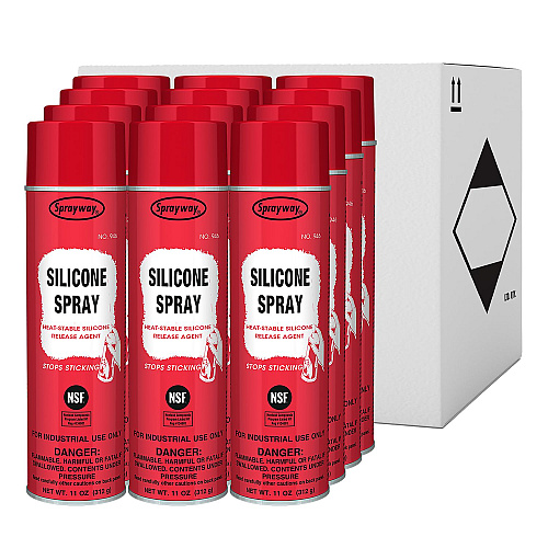 Sprayway Silicone Spray, 11 oz Aerosol Spray, 12 Cans (946)