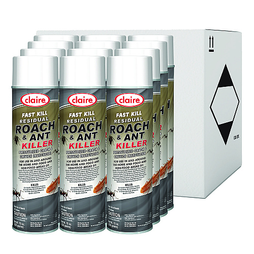 Claire Fast Kill Residual Roach and Ant Killer, 15 oz Aerosol Spray, 12/Carton (301)