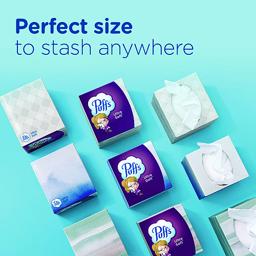 Puffs Ultra Soft Facial Tissue, 2-Ply, White, 72 Sheets/Box Purple/ - 72 / Box (97788BX)