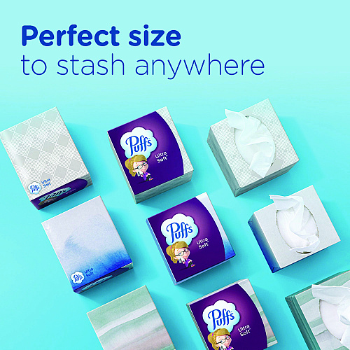 Puffs Ultra Soft Facial Tissue, 2-Ply, White, 72 Sheets/Box, 24 Boxes/Carton (97788)