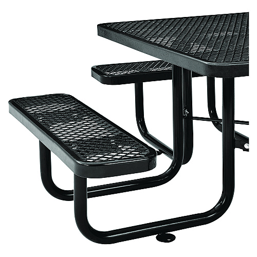 Global Industrial Expanded Steel Picnic Table, Square, 81 x 81 x 29.5, Black Top, Black Base/Legs (277151BK)