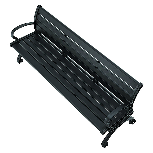 Global Industrial Aluminum Bench with Back, 73 x 22.75 x 30.75, Black (436978BK)