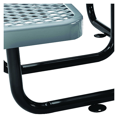 Global Industrial Expanded Steel Picnic Table, Square, 81 x 81 x 29.5, Gray Top, Gray Base/Legs (277151GY)
