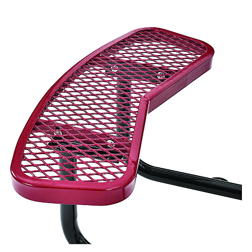 Global Industrial Expanded Steel Picnic Table, Round, 46" Dia x 29.5"h, Red Top, Red Base/Legs (277150RD)