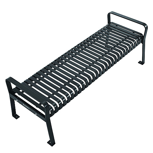 Global Industrial Steel Slat Flat Bench, 70 x 24 x 24.25, Black (262113BKKD)