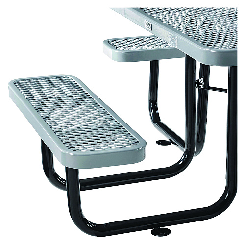 Global Industrial Expanded Steel Picnic Table, Square, 81 x 81 x 29.5, Gray Top, Gray Base/Legs (277151GY)