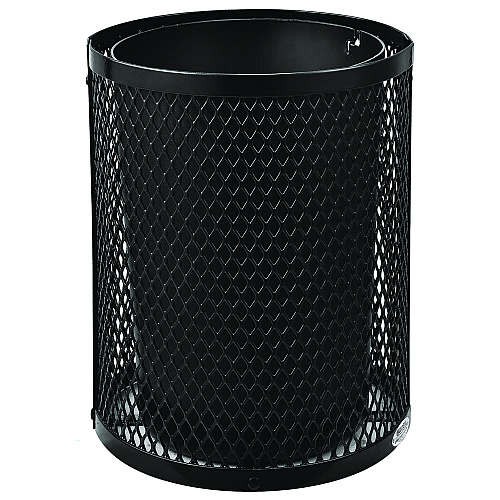 Global Industrial Outdoor Diamond Industrial Steel Trash Can, 36 gal, Black (261948BK)
