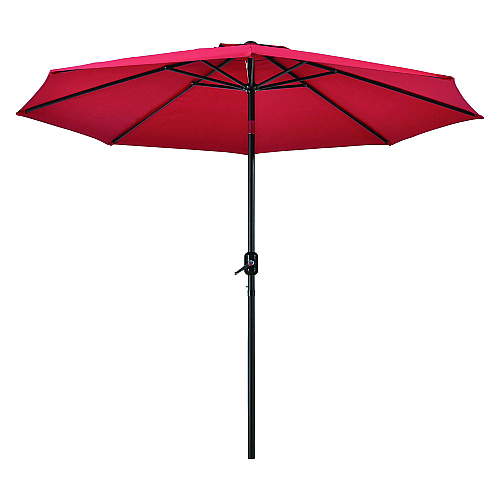 Global Industrial Outdoor Umbrella with Tilt Mechanism, 102" Span, 94" Long, Red Canopy, Black Handle (262070)